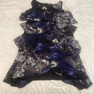 SLNY Purple and Grey Flowered Dress- Size 12